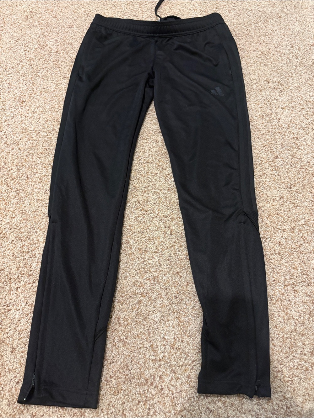 adidas Black Women's Track Joggers with Zippered Hems